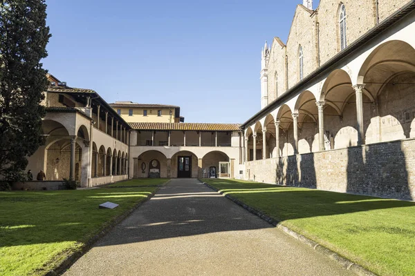 Florence Italy January 2022 Internal View Large Cloister Holy Cross — Stock Photo, Image