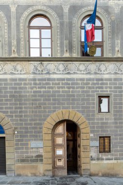 Floransa, İtalya. Ocak 2022 'de şehrin tarihi merkezindeki Fransız Enstitüsü binasının dış görünüşü.