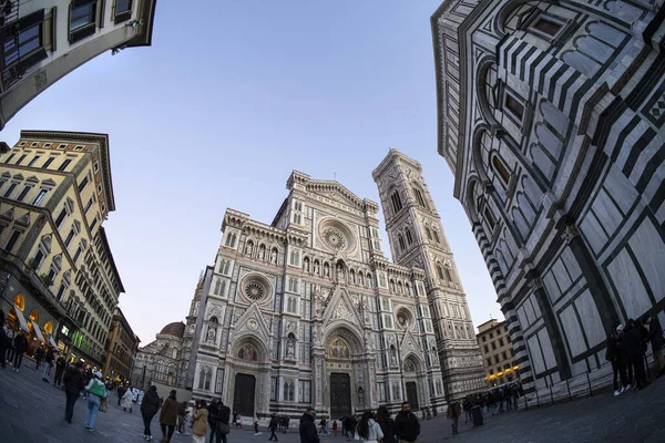 Firenze Olaszország Január 2022 Fisheye Kilátás Nyílik Katedrális Santa Maria — Stock Fotó
