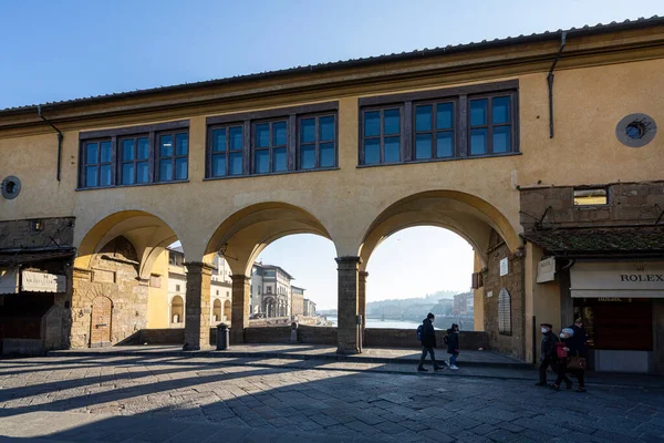 Firenze Italia Gennaio 2022 Gli Archi Degli Edifici Sul Vecchio — Foto Stock