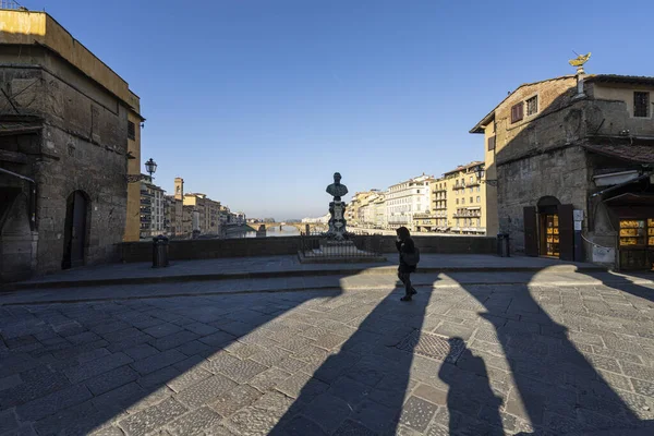 Florencie Itálie Leden 2022 Pohled Centra Mostu Ponte Vecchio Centru — Stock fotografie