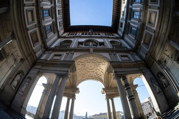 Florencie Itálie Leden 2022 Rybí Pohled Budovu Uffizi Historickém Centru — Stock fotografie