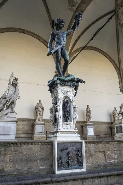 Florens Italien Januari 2022 Statyn Perseus Med Chefen För Medusa — Stockfoto