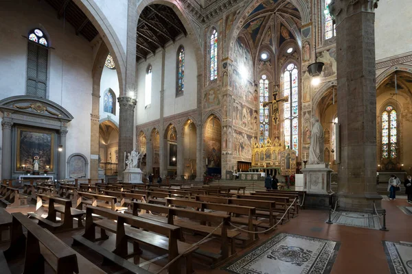 Florença Itália Janeiro 2022 Vista Altar Dentro Basílica Santa Croce — Fotografia de Stock