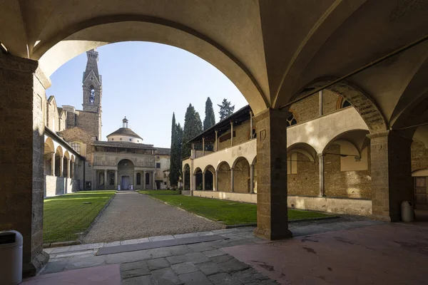 Florence Italy January 2022 Internal View Large Cloister Santa Croce — Stock Photo, Image