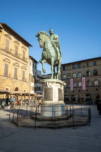 Firenze Olaszország Január 2022 Lovas Szobor Cosimo Medici Piazza Della — Stock Fotó