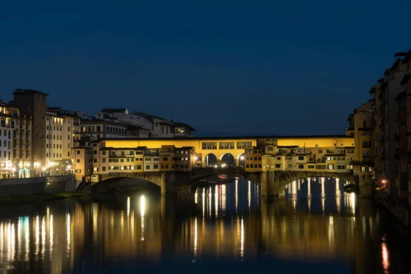 Florenz Italien Januar 2022 Blick Auf Die Brücke Ponte Vecchio — Stockfoto