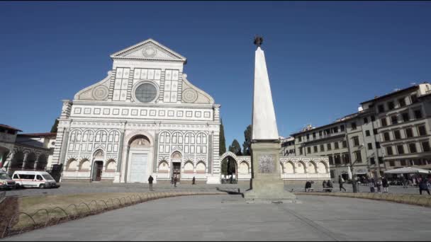 Florence Italië Januari 2022 Basiliek Van Santa Maria Novella Gezien — Stockvideo