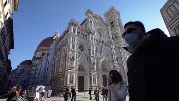Florença Itália Janeiro 2022 Vista Exterior Catedral Santa Maria Del — Vídeo de Stock