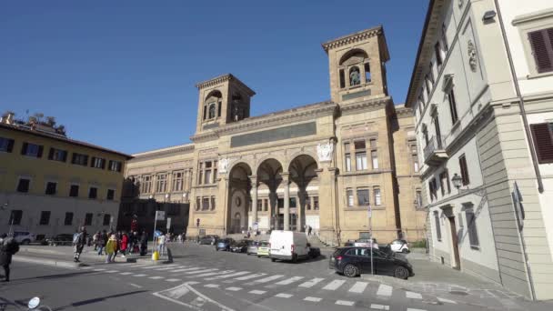 Florencia Italia Enero 2022 Vista Fachada Biblioteca Nacional Central Centro — Vídeos de Stock