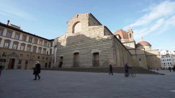 Florencja Włochy Styczeń 2022 Widok Zewnątrz Bazylikę San Lorenzo Centrum — Wideo stockowe