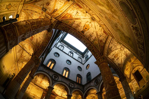 Florencia Italia Enero 2022 Antiguo Patio Interior Del Palazzo Vecchio — Foto de Stock