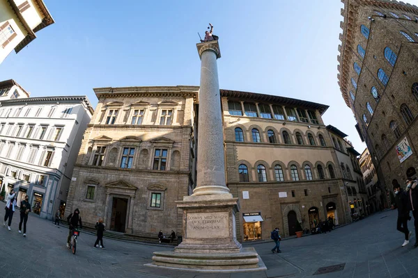 Firenze Olaszország 2022 Január Panorámás Kilátás Szentháromság Térre Belvárosban — Stock Fotó