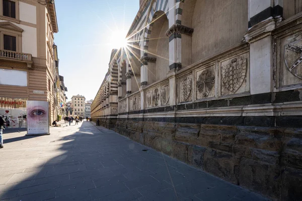 Florencie Itálie Ledna 2022 Obvodová Zeď Baziliky Santa Maria Novella — Stock fotografie
