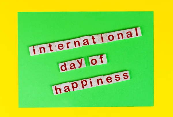 Concept Celebrating United Nations International Day Happiness March — Stock Photo, Image