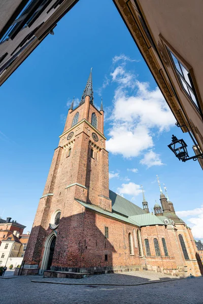 Estocolmo Suecia Septiembre 2019 Vista Panorámica Iglesia Riddarholmen Isla Gamla — Foto de Stock
