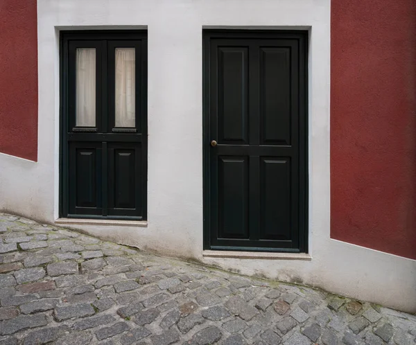 Porto Portugal Março 2022 Portas Entrada Para Casas Rua Subida — Fotografia de Stock