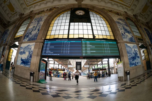 Порто Португалія Березень 2022 Вигляд Залу Прикрашений Намальованою Плиткою Станції — стокове фото