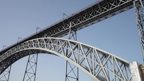 Oporto Portugal Marzo 2022 Vista Panorámica Del Puente Dom Luis — Vídeo de stock