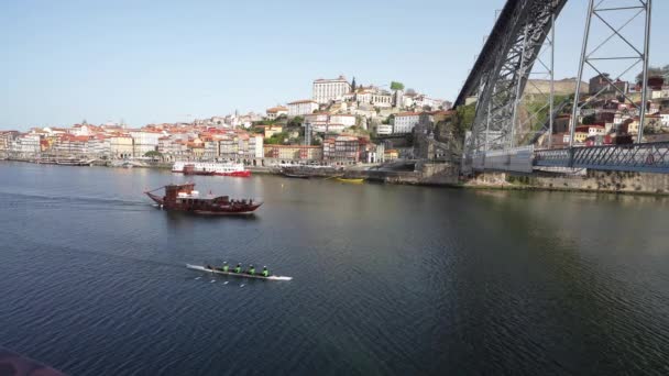 Porto Portugal Março 2022 Vista Panorâmica Ponte Dom Luis Sobre — Vídeo de Stock