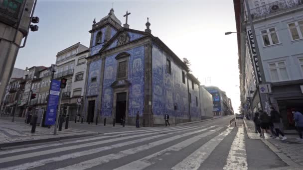 Porto Portogallo Marzo 2022 Vista Esterna Della Capela Das Almas — Video Stock