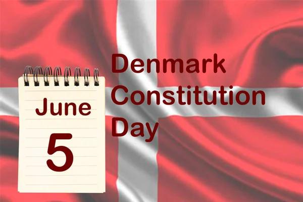 Célébration Journée Constitution Danemark Avec Drapeau Calendrier Indiquant Juin — Photo