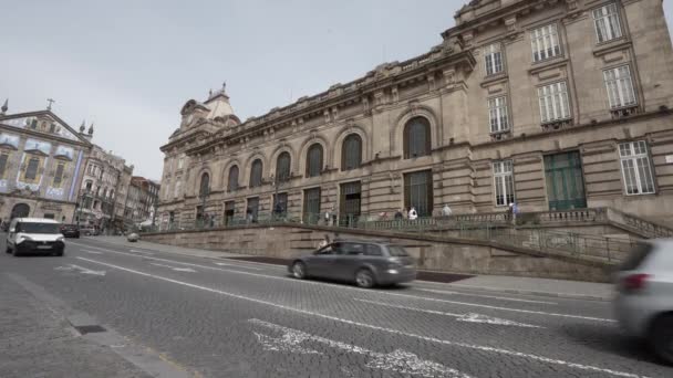 Porto Portugalia Marzec 2022 Widok Fasadę Dworca Kolejowego Sao Bento — Wideo stockowe