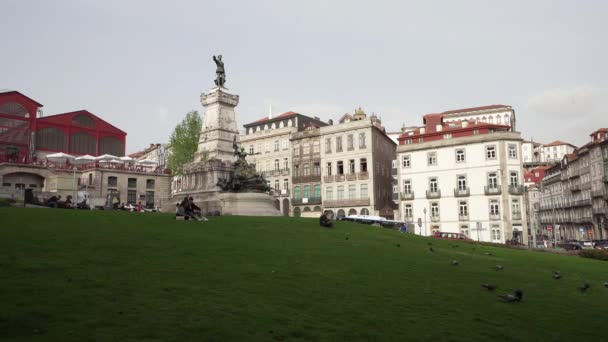 Porto Portugal March 2022 View Monument Infante Dom Henrique Square — Stock Video