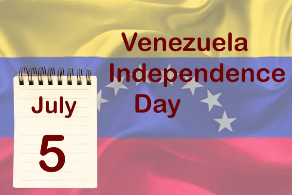 Célébration Jour Indépendance Venezuela Avec Drapeau Calendrier Indiquant Juillet — Photo