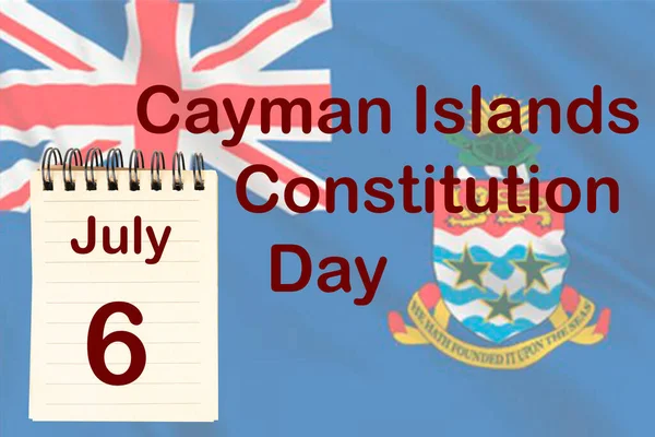 Celebration Cayman Islands Constitution Day Flag Calendar Indicating July — Photo