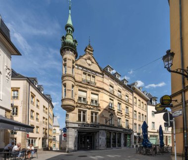 Lüksemburg, Mayıs 2022. Şehir merkezindeki eski binalar.