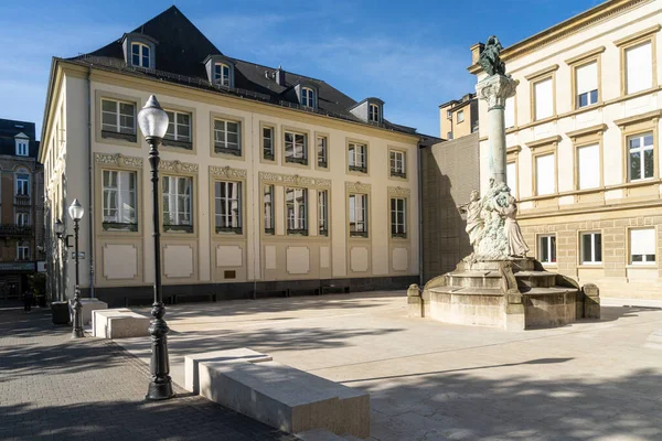 Luxembourg City May 2022 Monument Dicks Lentz Jan Palach Square — Stock Photo, Image
