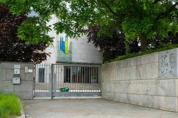 Cidade Luxemburgo Maio 2022 Portão Entrada Embaixada República Checa Centro — Fotografia de Stock