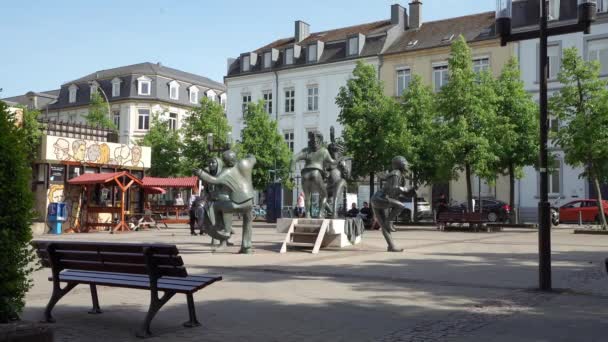 Luxemburg Stadt Mai 2022 Blick Auf Den Theaterplatz Der Innenstadt — Stockvideo