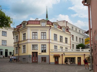 Tallinn, Estonia. July 2022.  view of the typical medieval houses in the historic center of the city