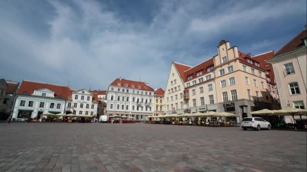 Tallinn Estonia Luglio 2022 Vista Panoramica Piazza Raekoja Nel Centro — Video Stock