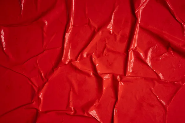 Red Background Wet Wrinkled Sheet Paper Background Mockup — Fotografia de Stock