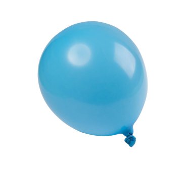 Beyaz arkaplanda mavi bir balon