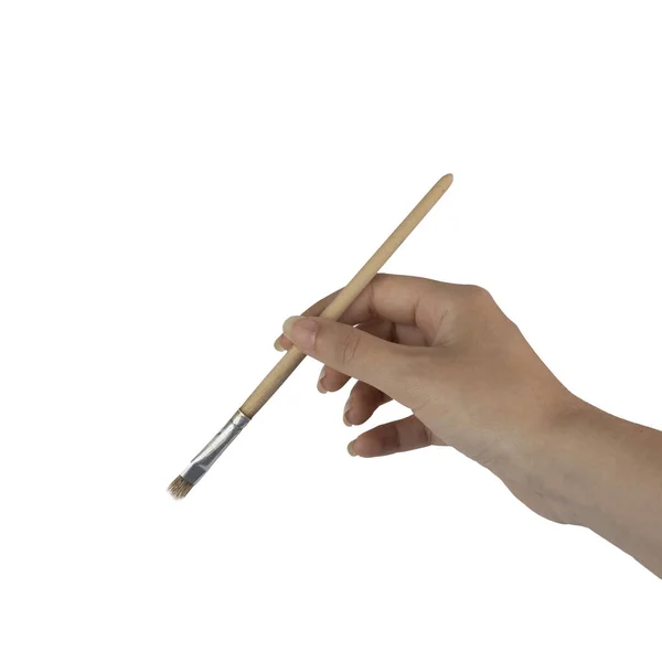 Brush Female Hand White Background — Stock Photo, Image