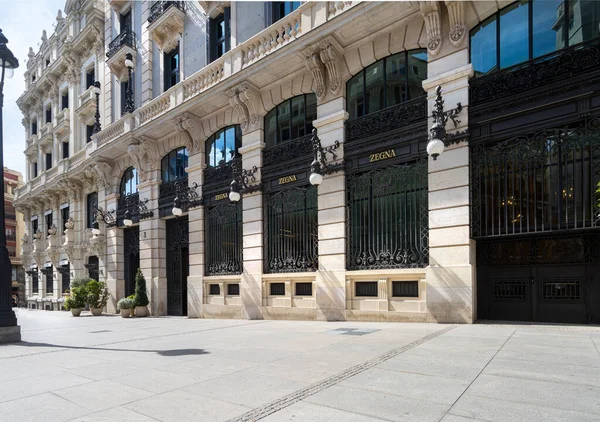 Madrid Spanya Eylül 2022 Şehir Merkezindeki Zegna Marka Mağazasının Dış — Stok fotoğraf