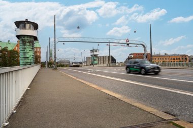 Kopenhag, Danimarka. Ekim 2022 'de şehir merkezindeki Knippels Köprüsü görüntülendi.