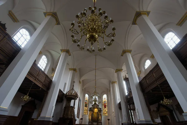 Kopenhaga Dania Październik 2022 Wnętrze Kościoła Ducha Świętego Centrum Miasta — Zdjęcie stockowe
