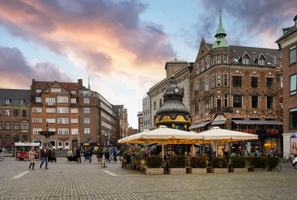 Kopenhaga Dania Październik 2022 Panoramiczny Widok Plac Vestergade Centrum Miasta — Zdjęcie stockowe