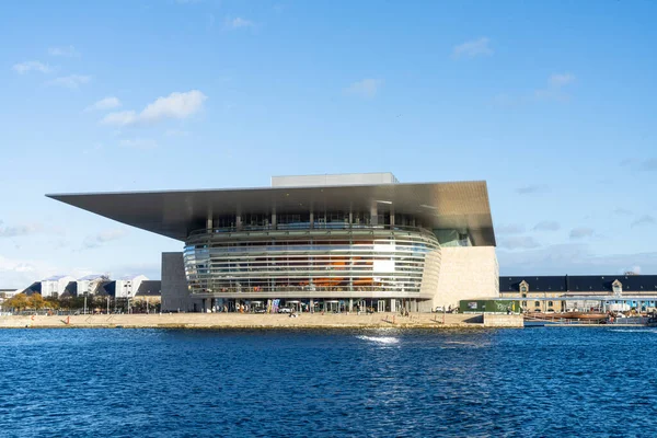 Copenhaga Dinamarca Outubro 2022 Vista Externa Edifício Ópera Copenhaga Centro — Fotografia de Stock
