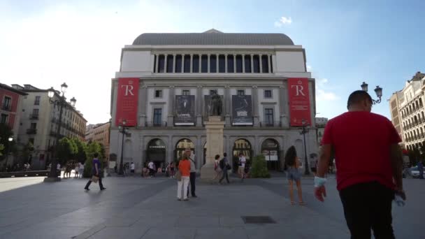 Madrid España Septiembre 2022 Vista Exterior Del Teatro Real Centro — Vídeos de Stock