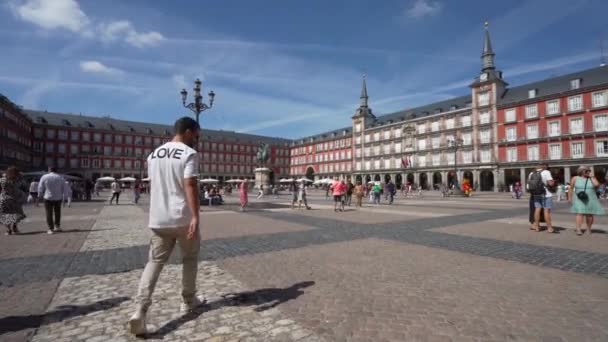Madrid Spagna Settembre 2022 Vista Panoramica Della Plaza Mayor Nel — Video Stock