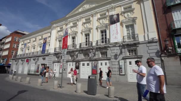 Madrid Spain September 2022 External View Teatro Espanol Building City — Stock Video