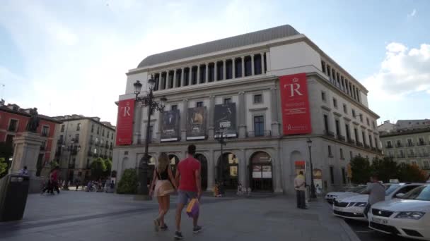 Madrid Espagne Septembre 2022 Vue Extérieure Théâtre Royal Dans Centre — Video