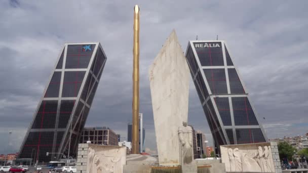Madrid Spanien September 2022 Monument Över Jos Calvo Sotelo Castilla — Stockvideo