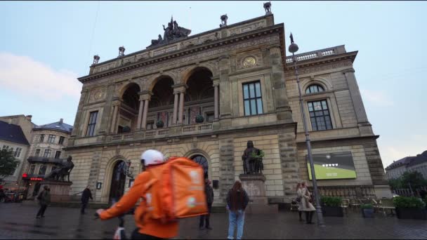 Copenaghen Danimarca Ottobre 2022 Facciata Del Palazzo Del Teatro Reale — Video Stock